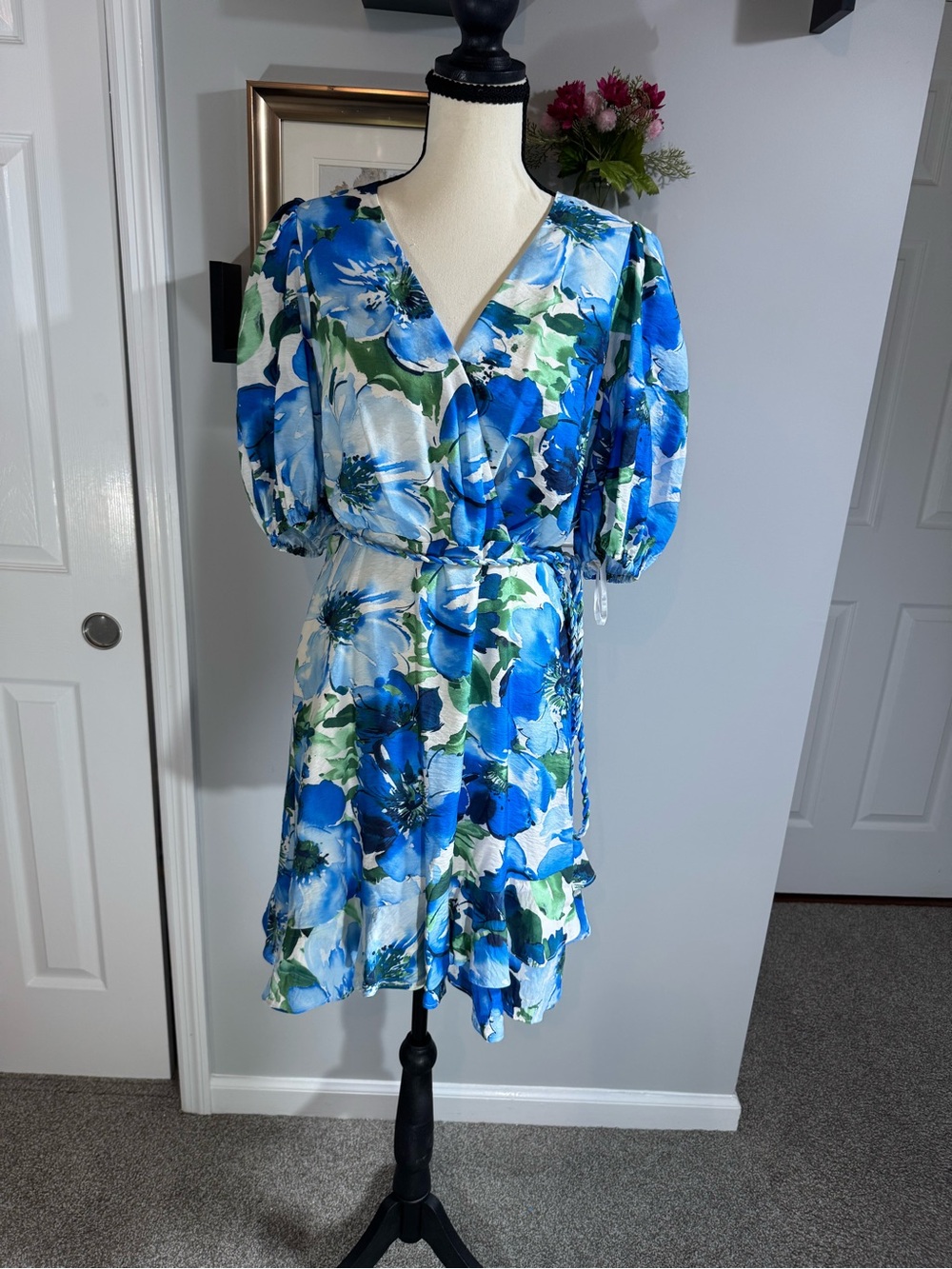 Alex Marie Blue and Green Floral Dress